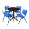 Kobe Kobe Round Table & Chair Set, Wood, Metal, Plastic Top, Mahogany TKB30RNDMH47BE - alternate 1